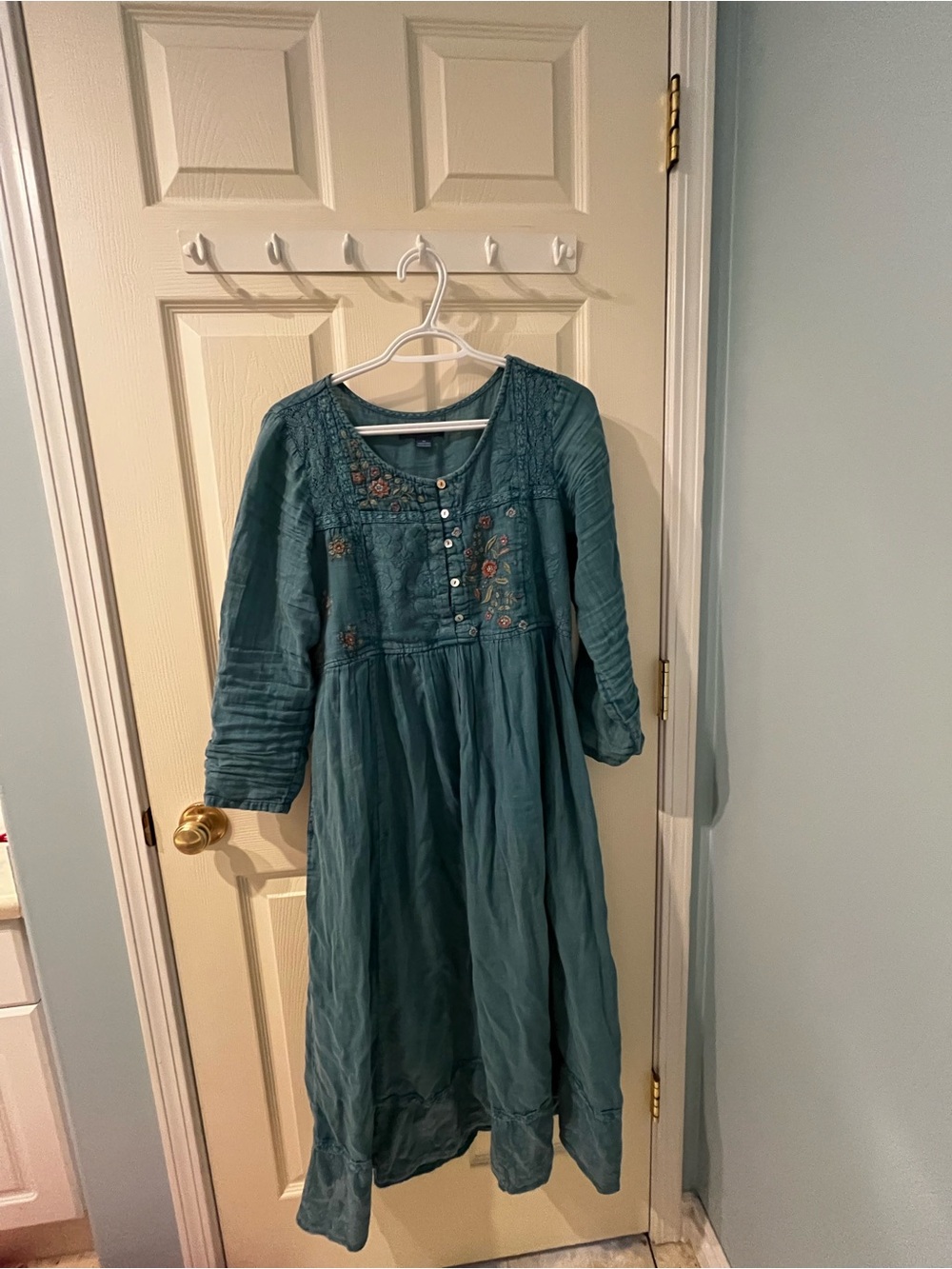 April Cornell Blue Long Sleeve Dress